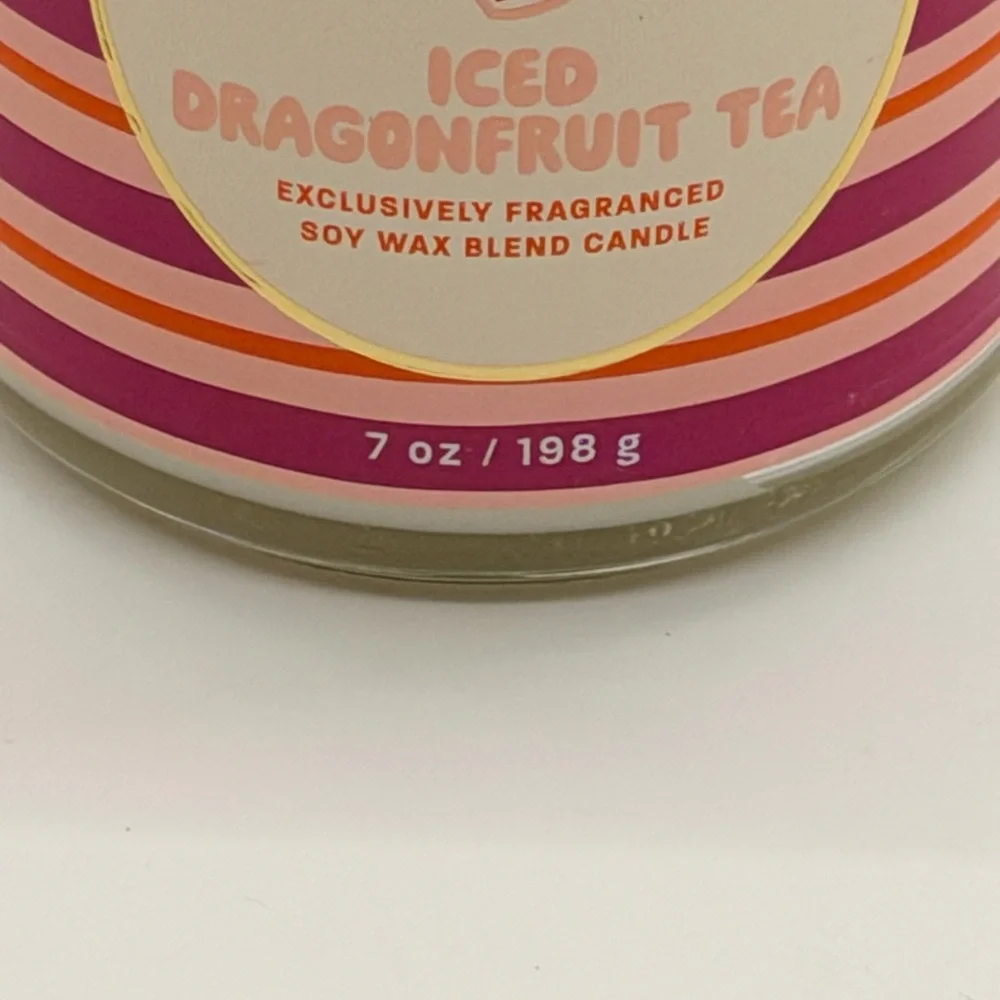 NWT Bath & Body Works Iced Dragonfruit Tea Single Wick Candle 40 hour burn time - Picture 3 of 5